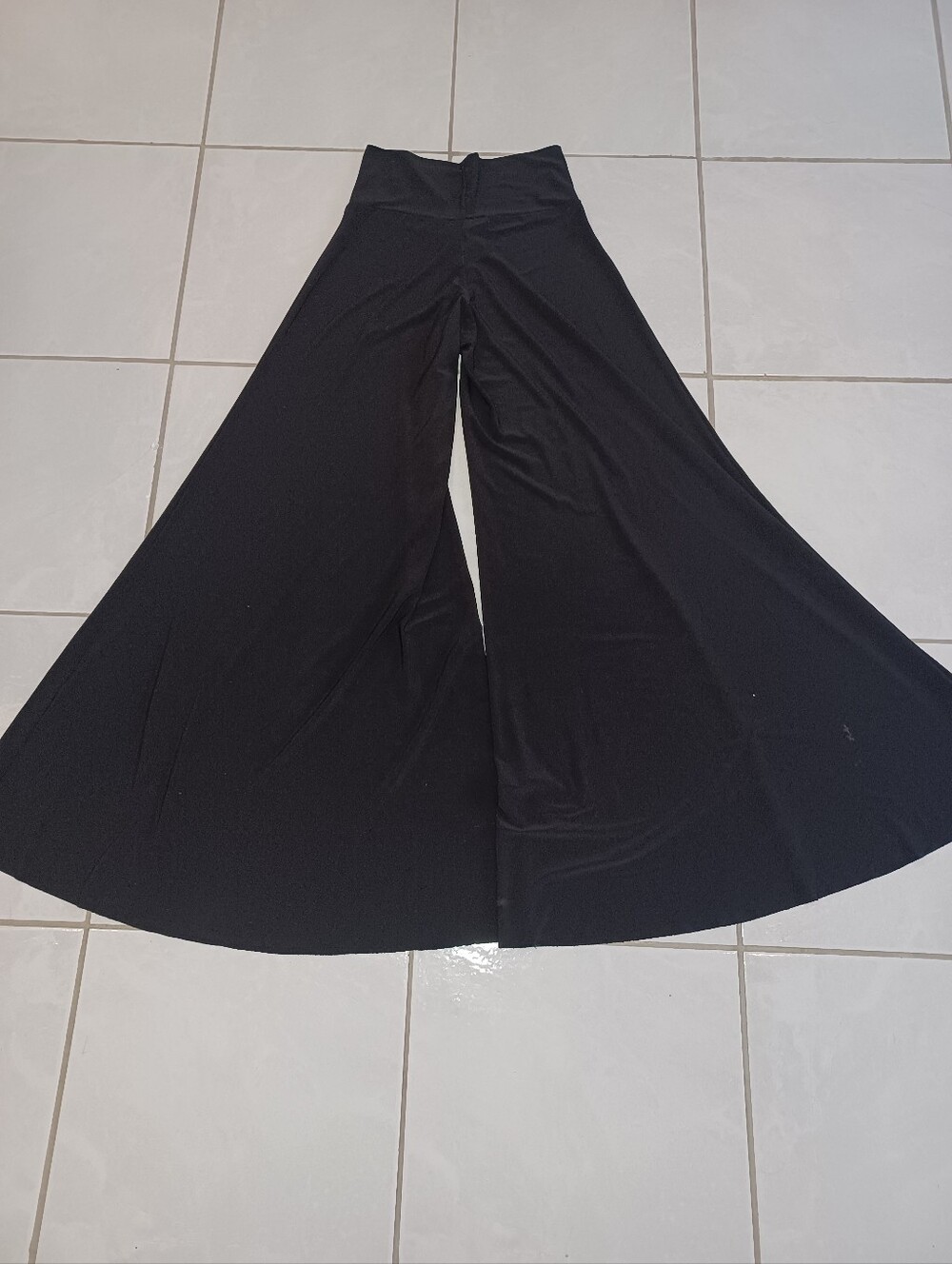 Last Tango Black High Waist Super Wide Leg Palazzo Pants Flared One Size